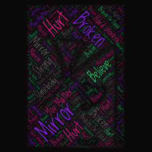 In the Mirror Sometimes I see... word cloud art
