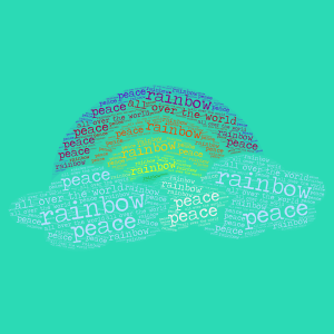 somewhere over the rainbow word cloud art