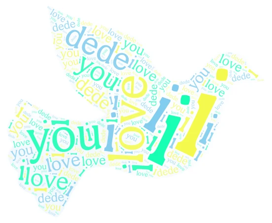 i love you dede word cloud art