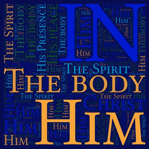 In him word cloud art
