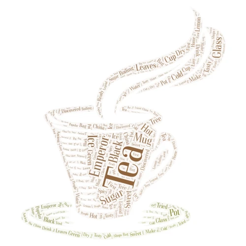 Tea word cloud art