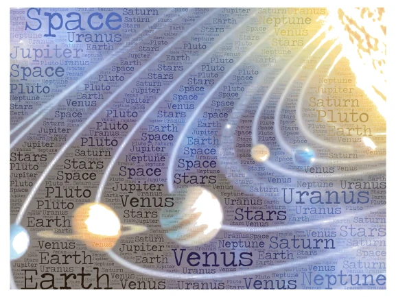 Space word cloud art