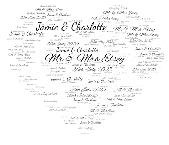 J& C word cloud art