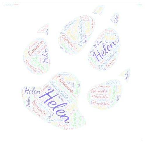 Huella de Helen  word cloud art