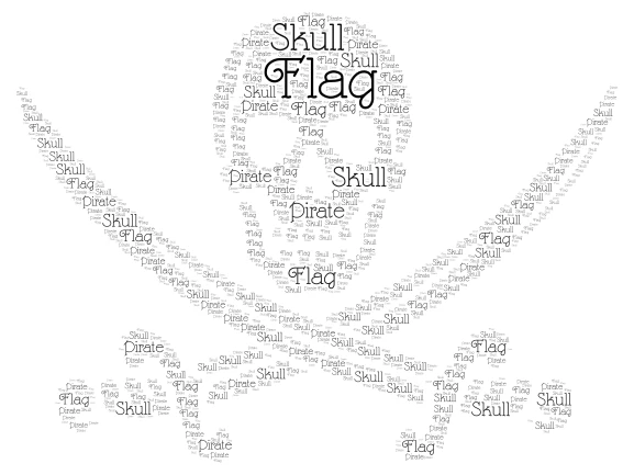  Pirates of the Caribbean two word cloud art