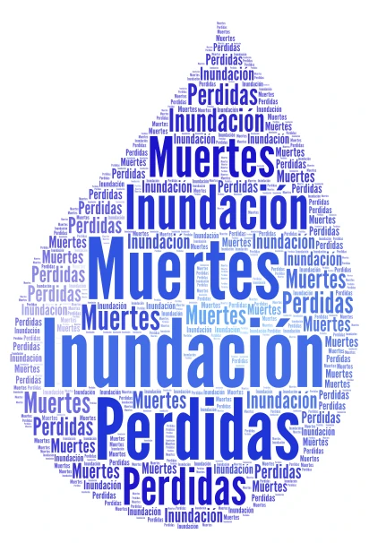 Inundación word cloud art