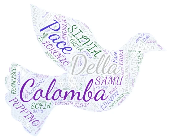 colomba della pace PASQUA word cloud art