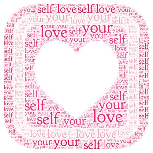 Love yourself word cloud art