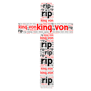 king von rest in pice word cloud art
