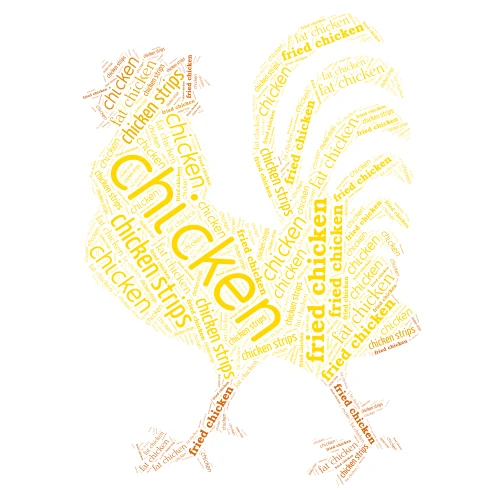 chicken word cloud art