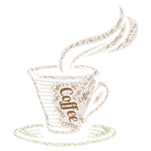 Coffee word cloud art