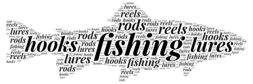 fishing word cloud art