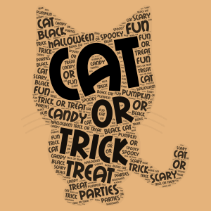 ~Black Halloween Cat~ word cloud art