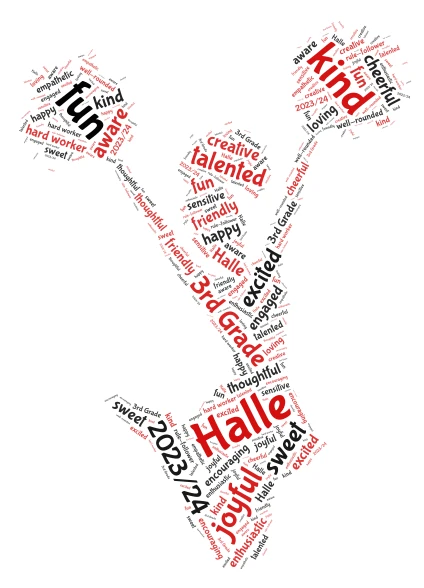 Halle word cloud art