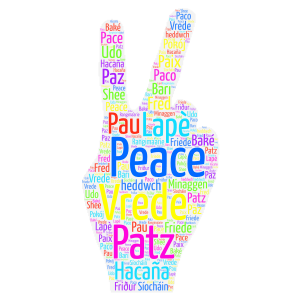Peace is in Every Language word cloud art