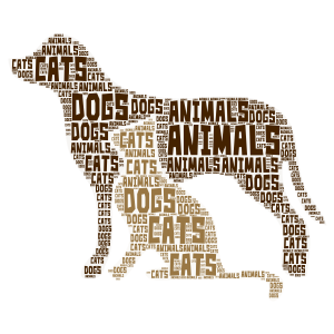 cats, dogs, animals word cloud art