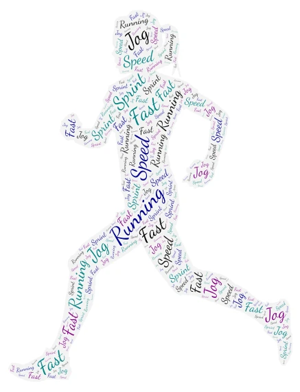 Running word cloud art