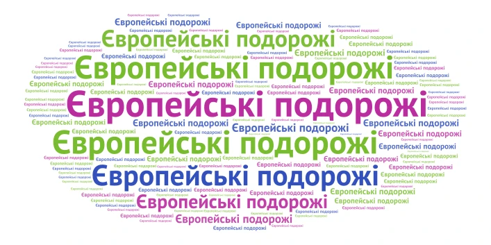 Європейські подорожі word cloud art