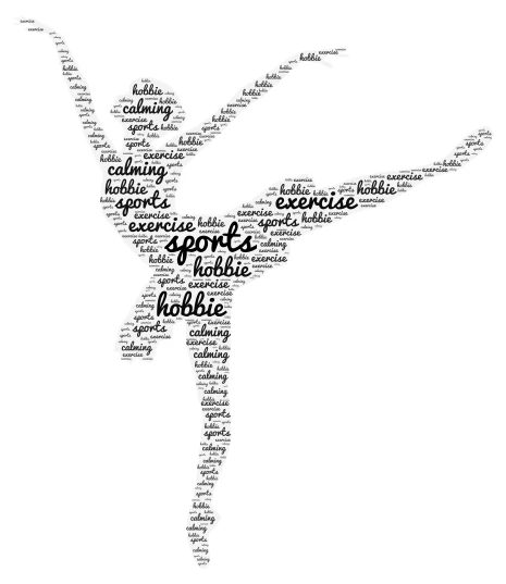 Sports word cloud art