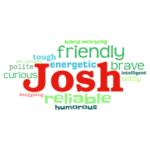 Joshua word cloud art