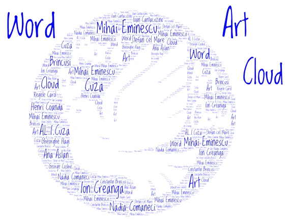 Famous People in Romania word cloud art