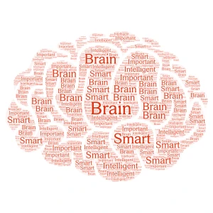 Brain word cloud art