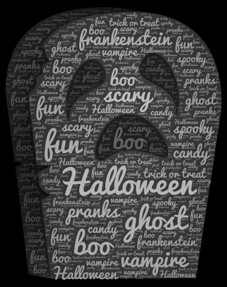 Halloween word cloud art