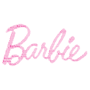Barbie word cloud art