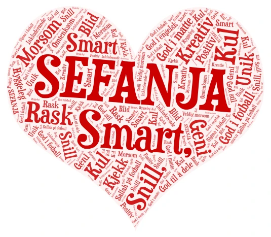 Sefanja word cloud art