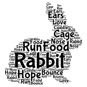 Rabbit word cloud art