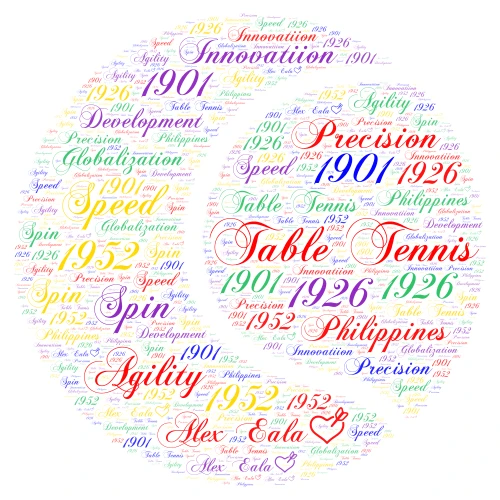 Table Tennis word cloud art