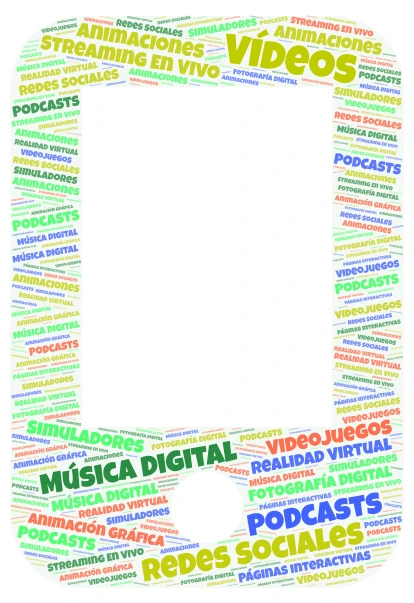 Digital Media word cloud art