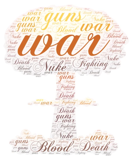 war  word cloud art