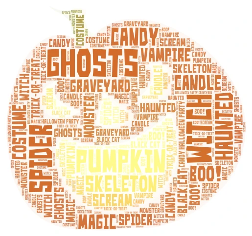  Halloween Pumpkin word cloud art