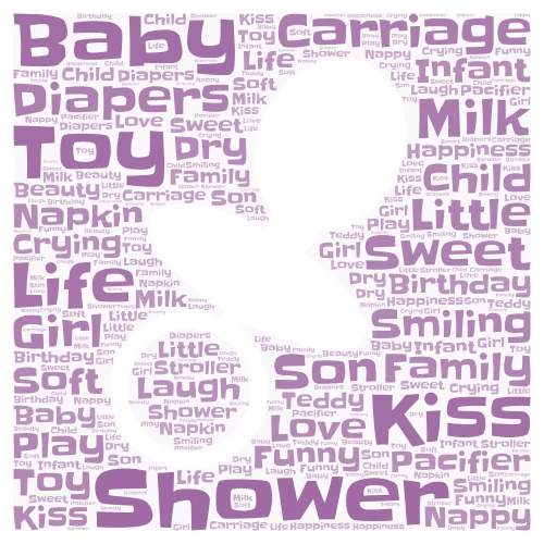 Baby Shower Pacifier word cloud art
