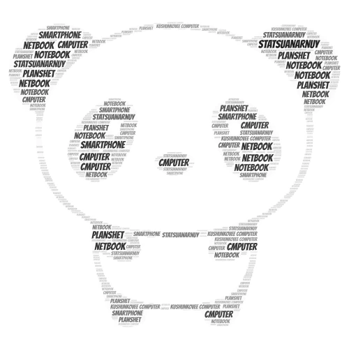 panda word cloud art