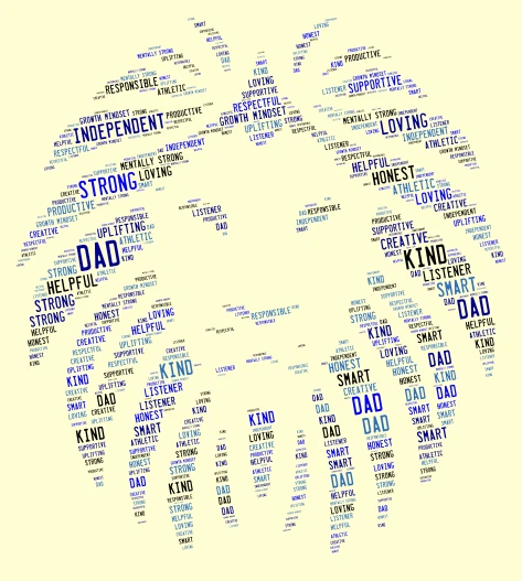 Daddy word cloud art