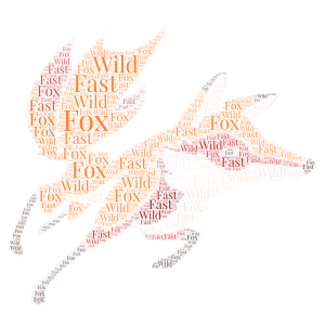 Fox word cloud art