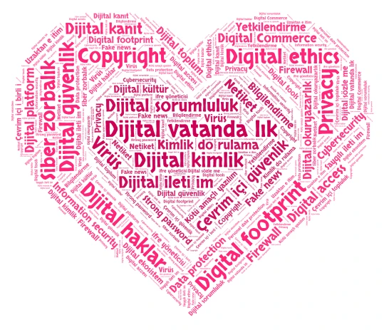 Dijital vatandaşlık word cloud art