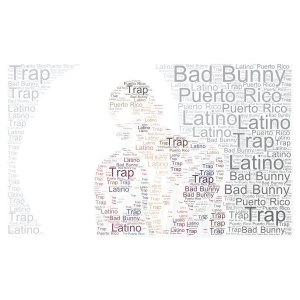 Bad Bunny word cloud art