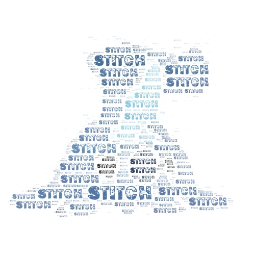 Stitch Handstand word cloud art