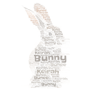 Bunny word cloud art