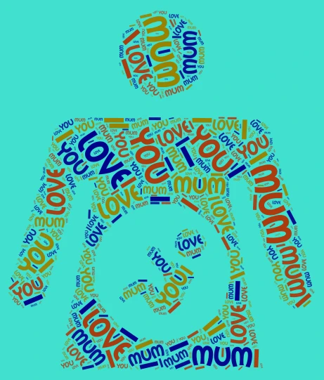 Mum at the beach word cloud art