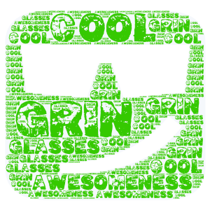 The Grin On The Emoji word cloud art