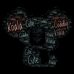 Koala word cloud art