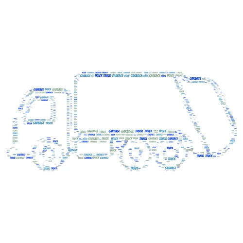 Garbage Truck word cloud art