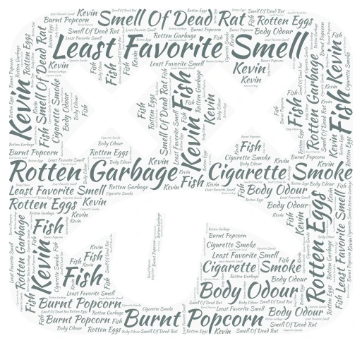 Least favorite smell? word cloud art