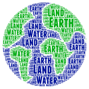 Earth In Context word cloud art