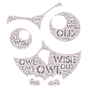 Old Owl word cloud art