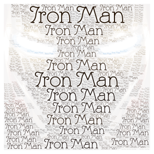 Iron Man word cloud art
